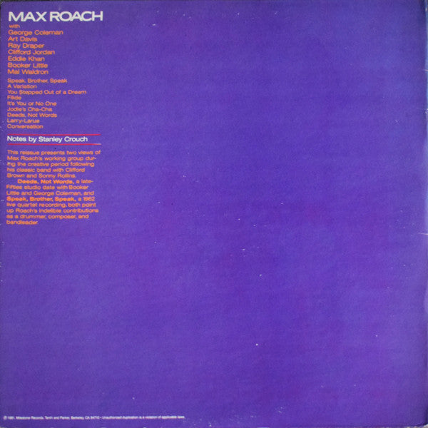 Max Roach - Conversations (2xLP, Comp)