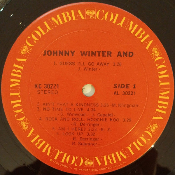 Johnny Winter And - Johnny Winter And (LP, Album, RE, San)