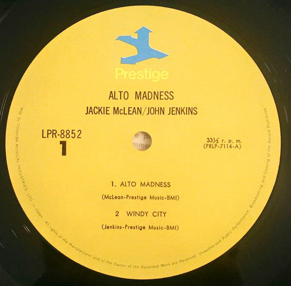 Jackie McLean / John Jenkins (2) - Alto Madness (LP, Album, Mono, RE)