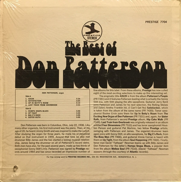 Don Patterson - The Best Of Don Patterson (LP, Comp)