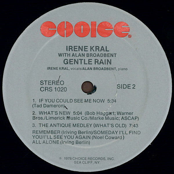 Irene Kral With Alan Broadbent - Gentle Rain (LP, Album)