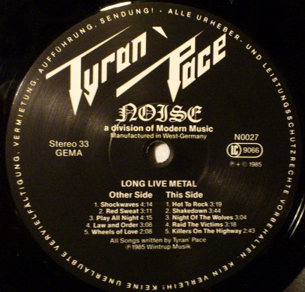 Tyran' Pace* - Long Live Metal (LP, Album)