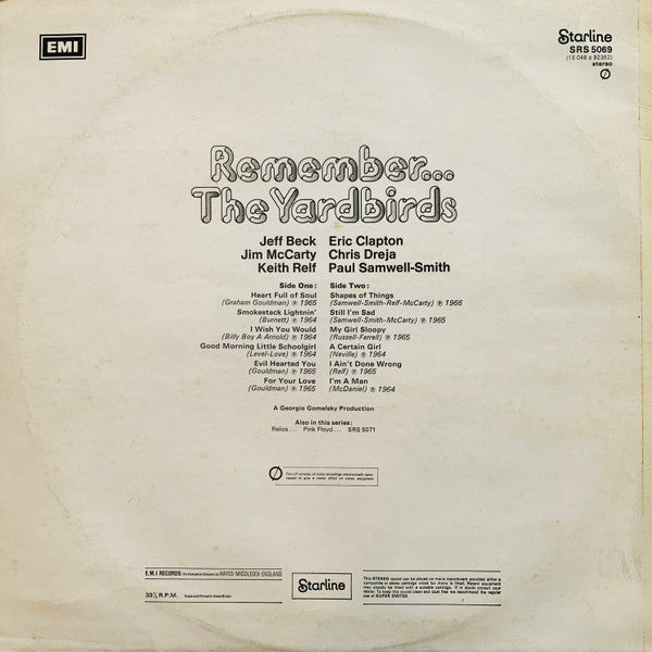 The Yardbirds - Remember... The Yardbirds (LP, Comp, RP)