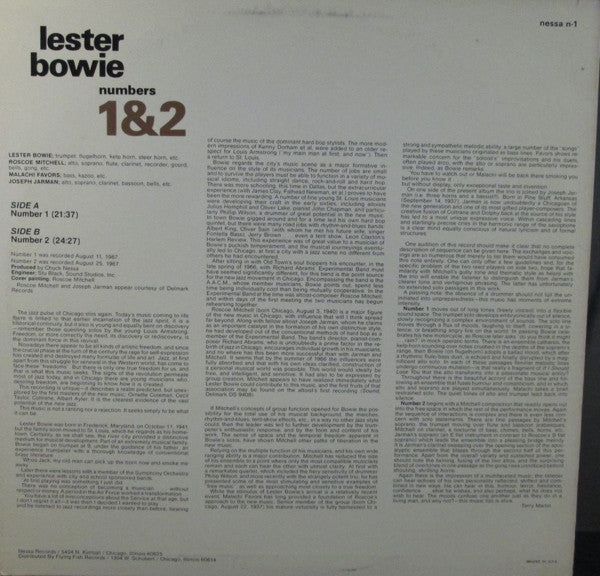 Lester Bowie - Numbers 1&2 (LP, Album, RE)