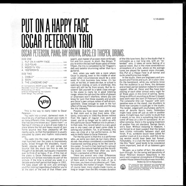 Oscar Peterson - Put On A Happy Face (LP, Album, Mono)