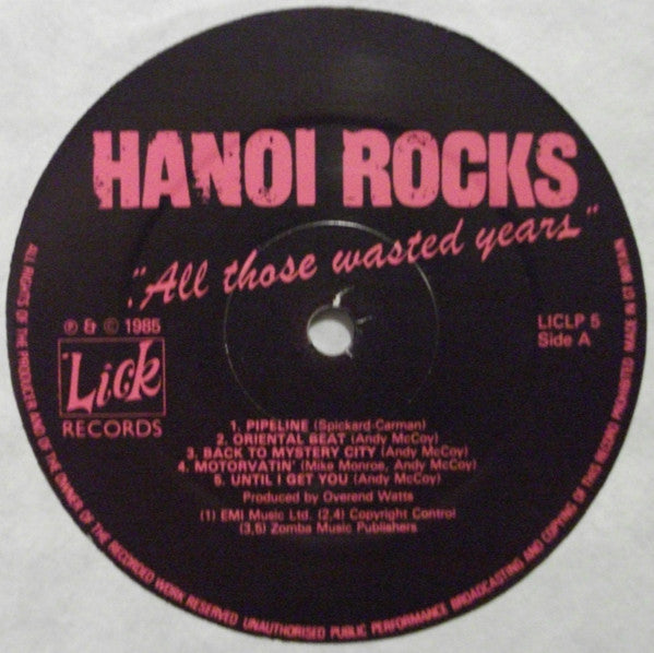 Hanoi Rocks - All Those Wasted Years (2xLP, Album)