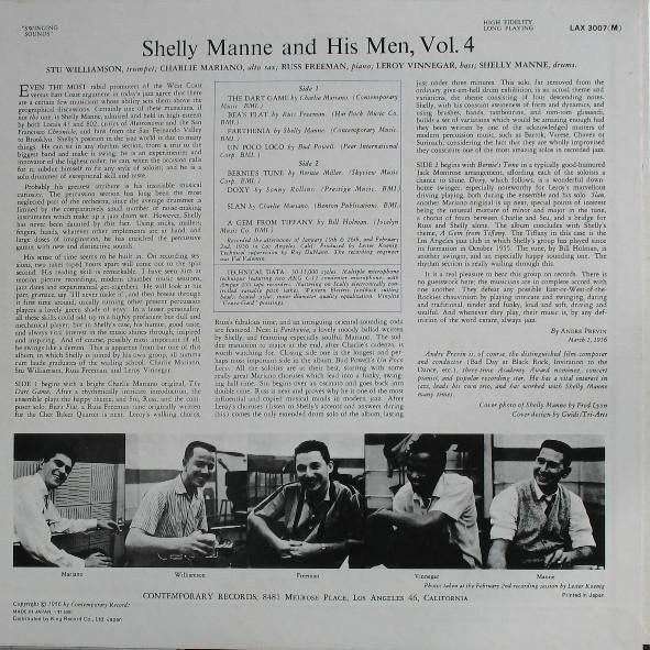 Shelly Manne & His Men - Vol. 4 - Swinging Sounds (LP, Album, Mono)