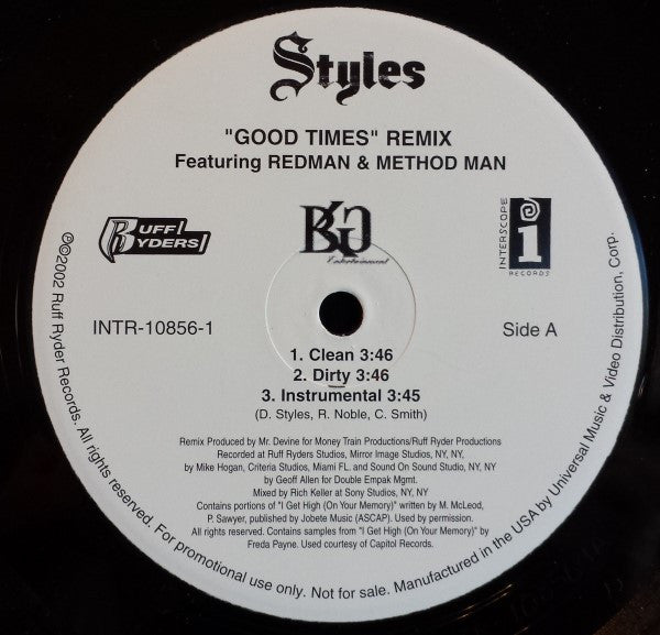 Styles P - Good Times (Remix) (12"", Promo)