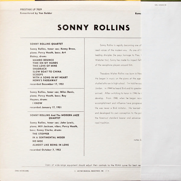 Sonny Rollins - Sonny Rollins With The Modern Jazz Quartet(LP, Albu...