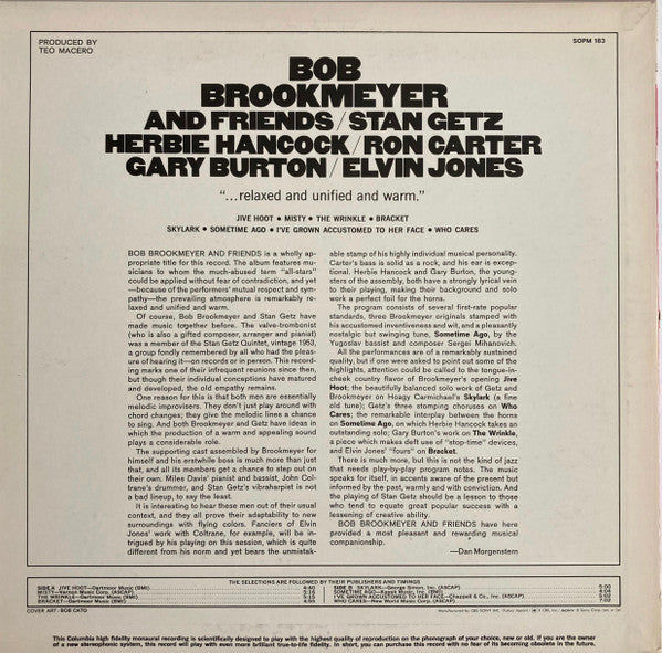 Bob Brookmeyer - Bob Brookmeyer And Friends (LP, Album, Mono, RE)