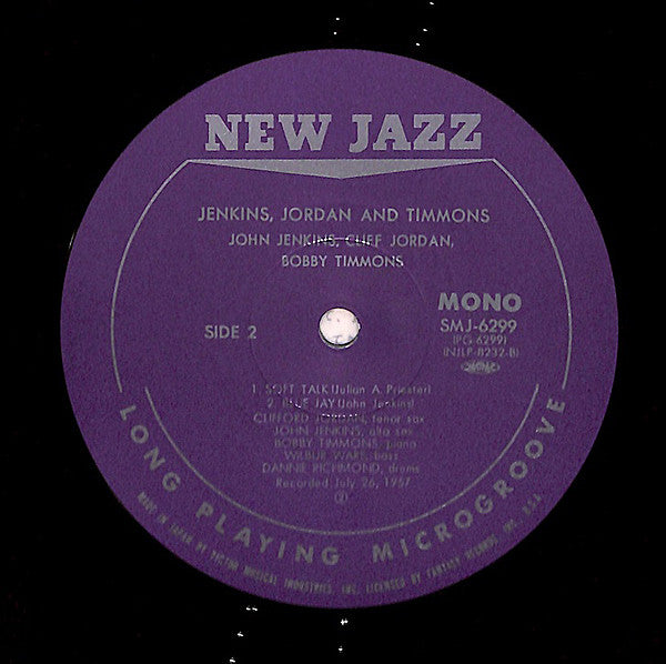 John Jenkins (2) - Jenkins, Jordan And Timmons(LP, Album, Mono, RE)