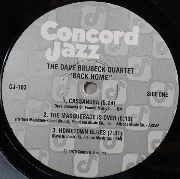 The Dave Brubeck Quartet - Back Home (LP, Album)