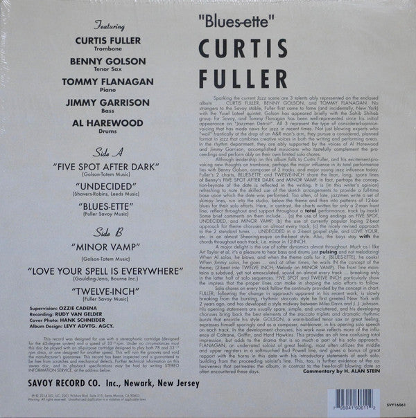 Curtis Fuller's Quintet - Blues-ette (LP, Album, Ltd)