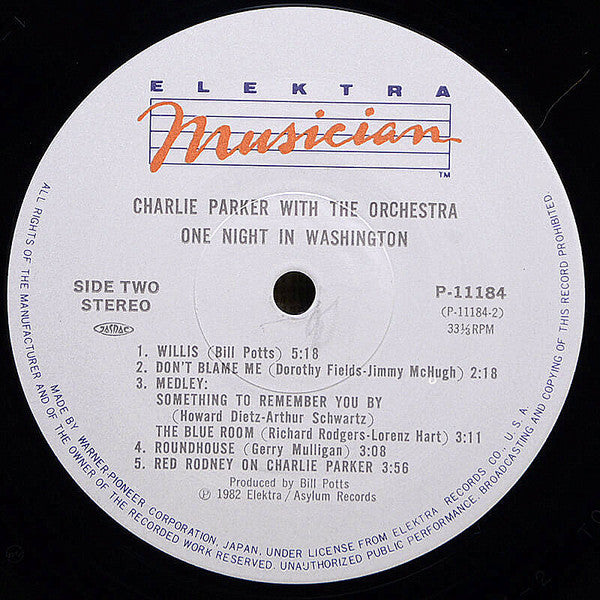 Charlie Parker - One Night In Washington(LP, Album)