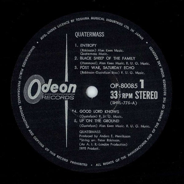 Quatermass (3) - Quatermass (LP, Album, Gat)