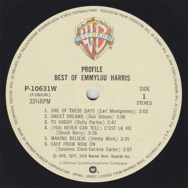 Emmylou Harris - Profile / Best Of Emmylou Harris (LP, Comp)