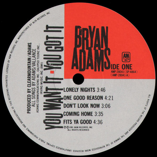 Bryan Adams - You Want It You Got It (LP, Album)