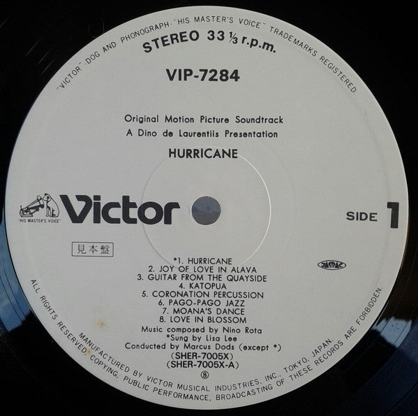 Nino Rota - Hurricane (LP, Album, Promo)