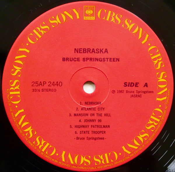 Bruce Springsteen - Nebraska (LP, Album, RE)