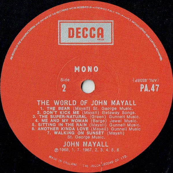 John Mayall - The World Of John Mayall (LP, Comp, Mono)