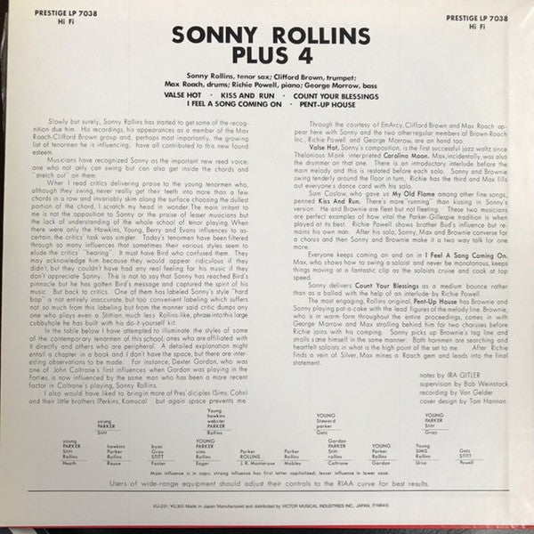 Sonny Rollins - Plus 4 (LP, Album, Mono, RE)