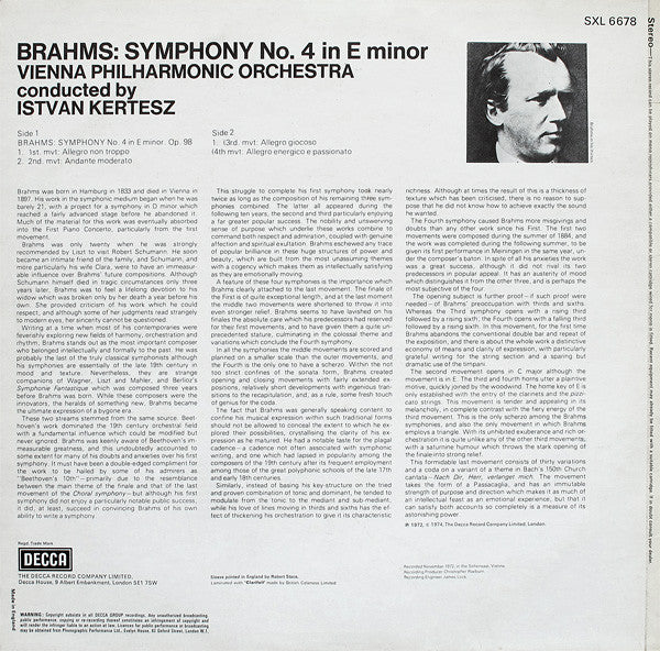 Johannes Brahms - Symphony No. 4(LP)