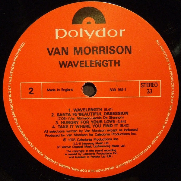 Van Morrison - Wavelength (LP, Album, RE)