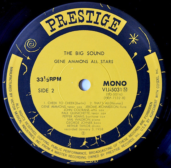 Gene Ammons' All Stars - The Big Sound (LP, Album, Mono, RE)