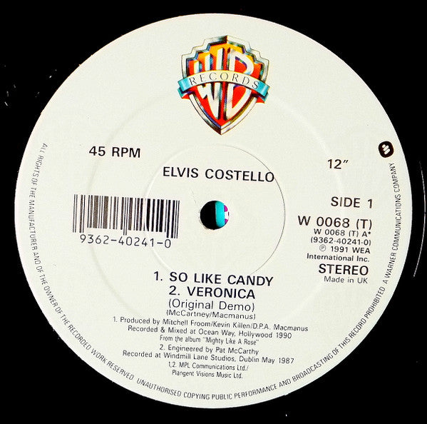 Elvis Costello - So Like Candy (12"")