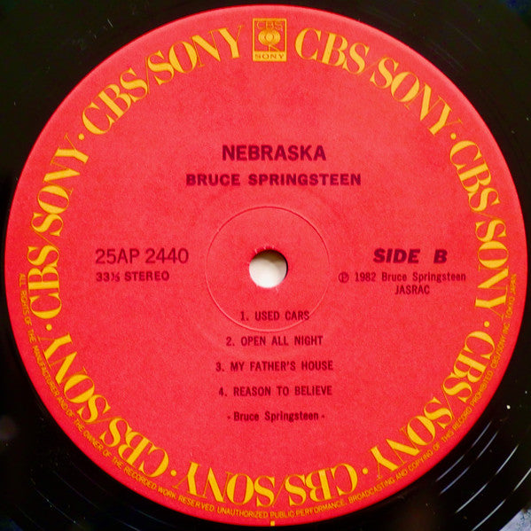 Bruce Springsteen - Nebraska (LP, Album, RE)