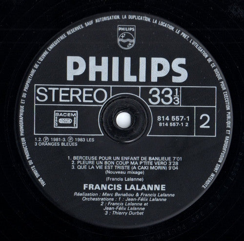 Francis Lalanne - Lalanne (LP, Album, RE)