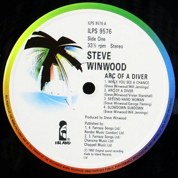 Steve Winwood - Arc Of A Diver (LP, Album, RE)