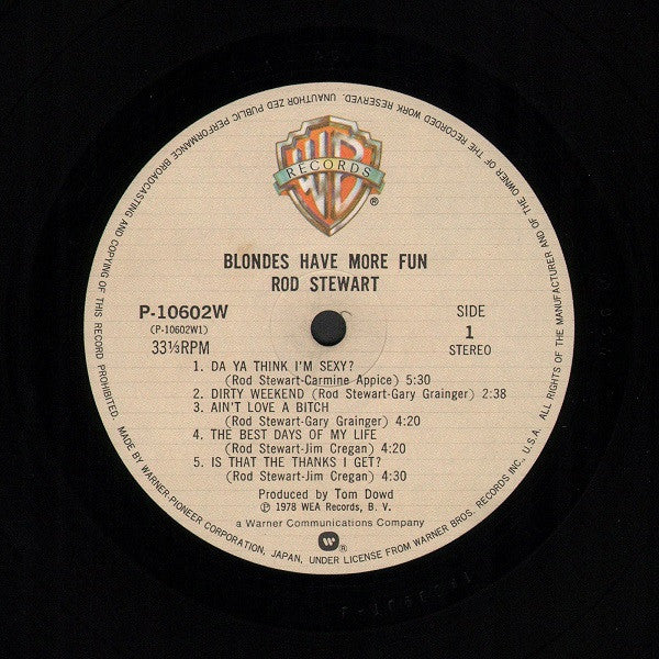 Rod Stewart - Blondes Have More Fun (LP, Album, Gat)
