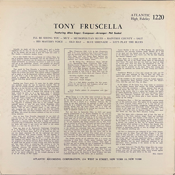 Tony Fruscella - Tony Fruscella (LP, Album, Mono, RE)