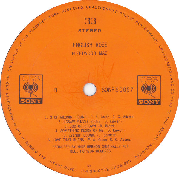 Fleetwood Mac - English Rose (LP, Album, Fir)