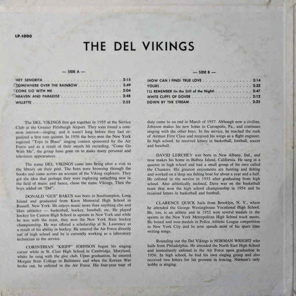 The Del Vikings* - Come Go With The Del Vikings (LP, Album, RE)