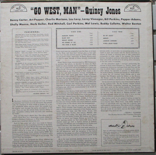 Quincy Jones - Go West, Man! (LP, Album, Mono)