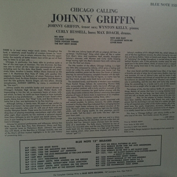 Johnny Griffin - Introducing Johnny Griffin(LP, Album, Mono, Ltd, R...