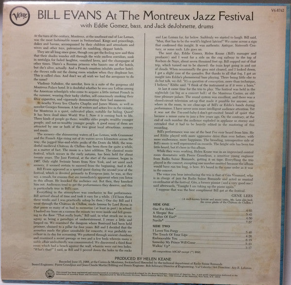 Bill Evans - At The Montreux Jazz Festival (LP, Album)