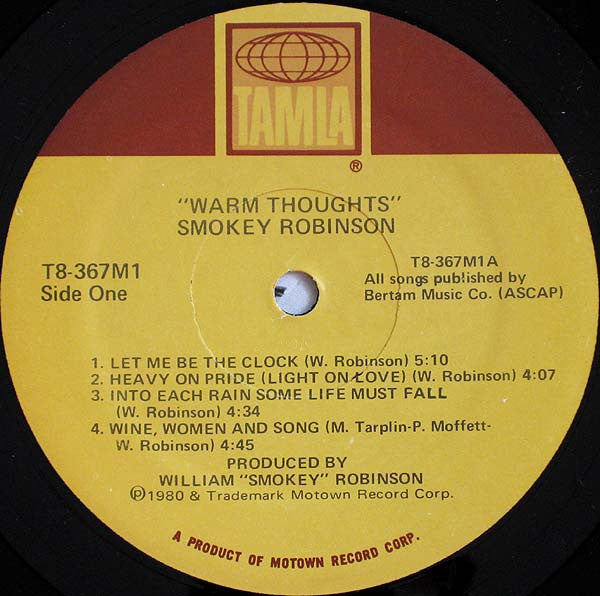 Smokey Robinson - Warm Thoughts (LP, Album, Sup)