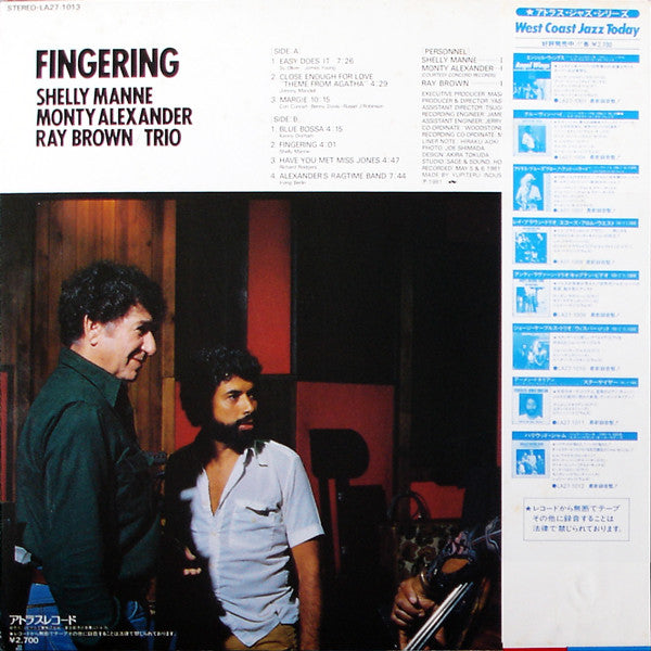 Shelly Manne / Monty Alexander / Ray Brown - Fingering (LP, Album)