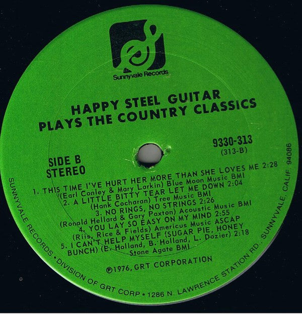 Happy Steel Guitar - Plays The Country Classics (LP, Album, Gre)