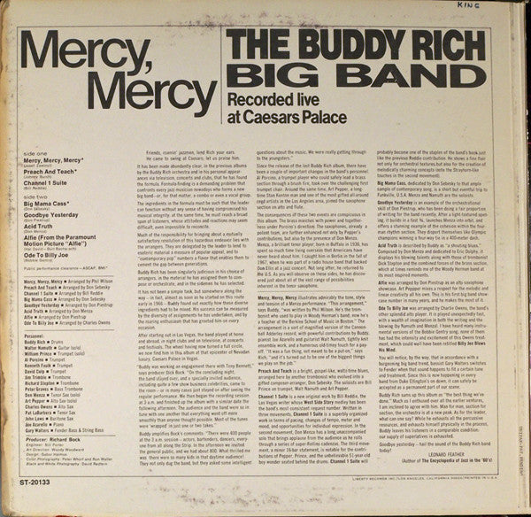 The Buddy Rich Big Band* - Mercy, Mercy (LP, Album)