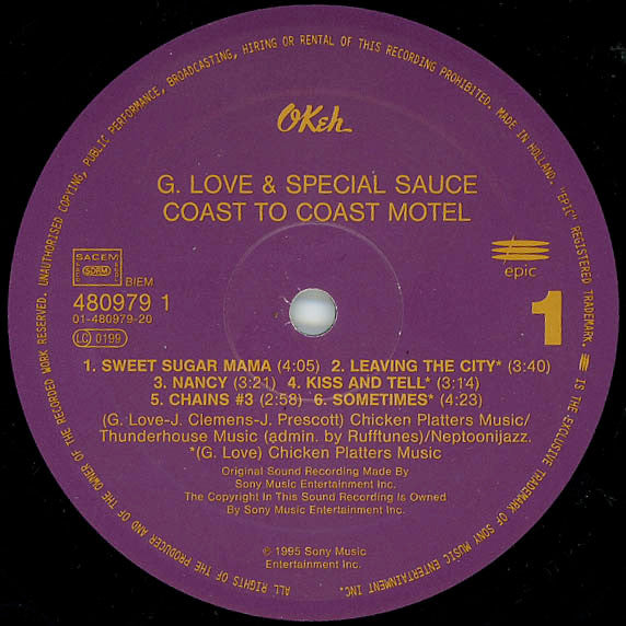 G. Love & Special Sauce - Coast To Coast Motel (LP, Album)