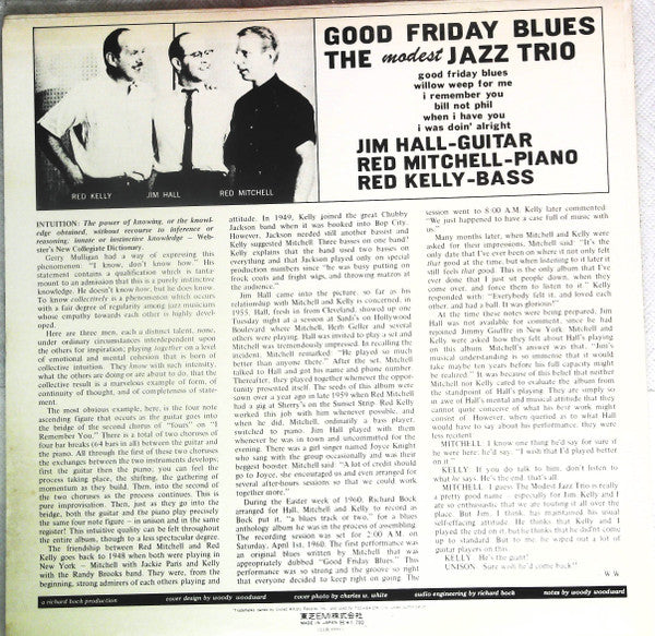 Jim Hall - Good Friday Blues: The Modest Jazz Trio(LP, Album, RE)