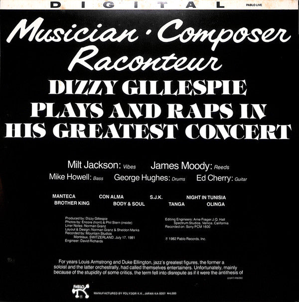 Dizzy Gillespie - Musician-Composer-Raconteur (2xLP, Album, Gat)
