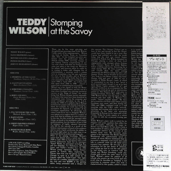 Teddy Wilson - Stomping At The Savoy (LP, Album, RE)