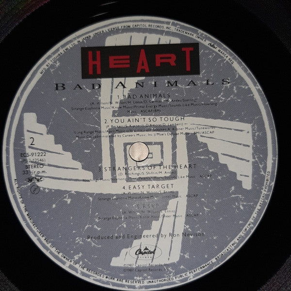 Heart - Bad Animals (LP, Album)