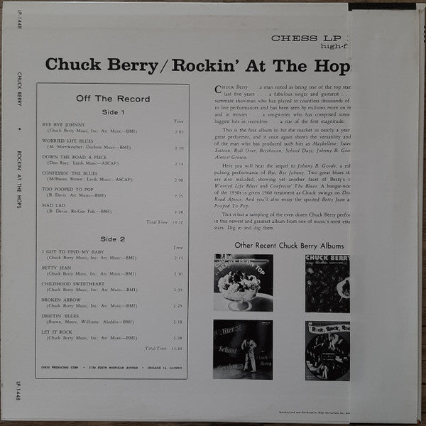 Chuck Berry - Rockin' At The Hops (LP, Album, RE)