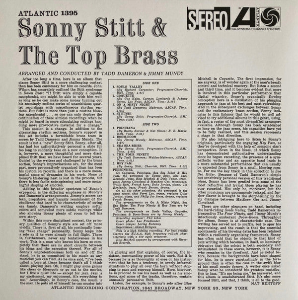 Sonny Stitt - Sonny Stitt & The Top Brass (LP, Album, RE, 180)